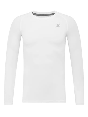 Image of DEVOROPA Youth Boys Compression Shirt Long /Short Sleeve Football Baseball Undershirt Quick Dry Kids Sports Baselayer Crewneck