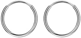 8mm Hoop Earrings Small Hoop Earrings for Women Surgical Steel Earrings Cartilage Earring Hoop Earlobe Earrings Silver Earrings Mini Earring Hoops
