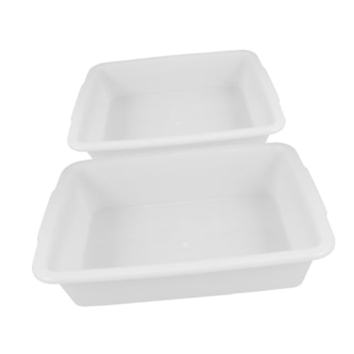 SOLUSTRE 2pcs Plastic Rectangular Trays Leakproof Lab Storage Plates Multi-Functional Chemical Trays Ideal for Research and Educational Use