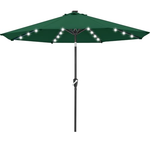 Image of ABCCANOPY Durable Solar Led Patio Umbrellas with 32LED Lights 11FT (Deep Green)