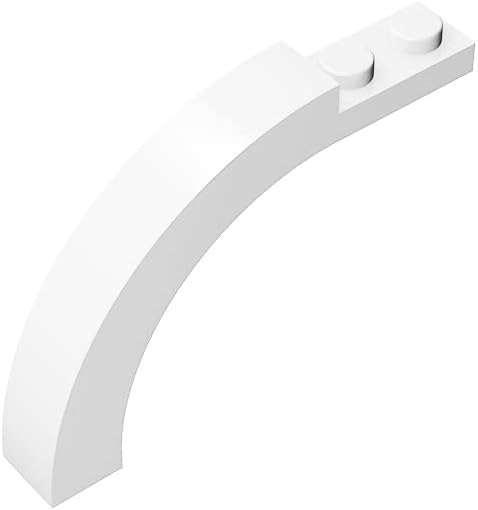 Arco de construcción clásico 1x6x3 13 parte superior curvada, 50 piezas de arco blanco a granel, compatible con piezas y piezas de Lego 15967 (color