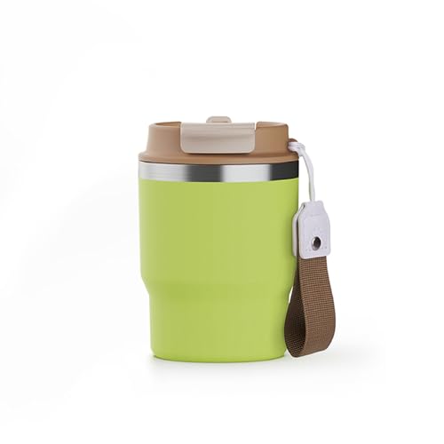 hicoosee Vaso Térmico Verde Claro 350 ml Taza de Café para Llevar Acero Inoxidable Antigoteo y Reutilizable para Café Leche Té Bebidas Frías y Calientes