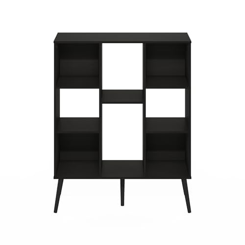 Image of Furinno Claude Mid Century Style Book Shelf, 8-Cube Bookshelf, Cube Storage Organizer Bookcase with Wood Legs, 10.9 x 31.5 x 39.3, for Living Room, Bedroom, Home Office, Espresso