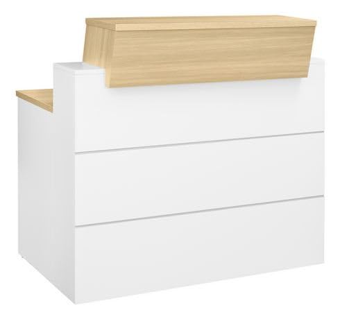 Banque d'accueil haute droite L 120 x H 110 cm - Sunday - chêne clair