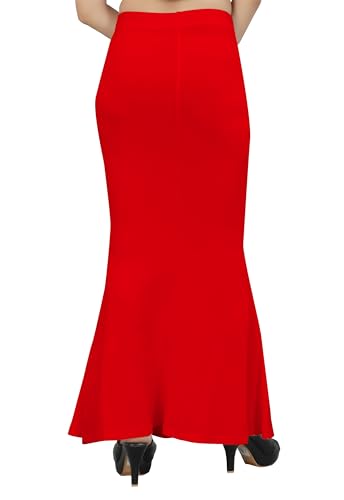 Image of Women's Polyester Blend Shapewear Patticoat Fishcut Flare Pattern Stretchable Drawstring Waist Maxi Length and Slim Fit Body Shaper Peticoat for Saree Daily Use Peticoat
