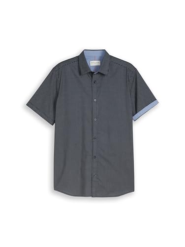TOM TAILOR 1049604 Chemise, 39691-Bleu Marine à Pois, 3XL Hommes