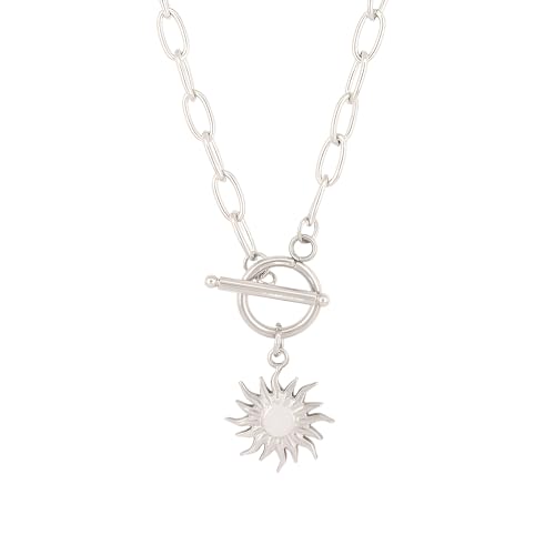 Colliers à bascule totem soleil argent 925 cadeau femme homme