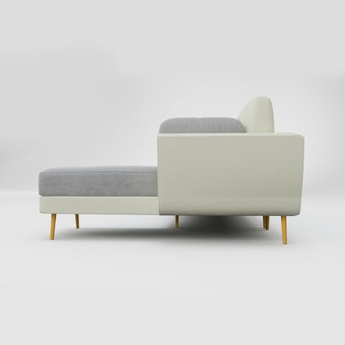 Image of Nuvola Air Latex Fabric Sofa (Stone Grey & Cream, 5) | 100% Latex
