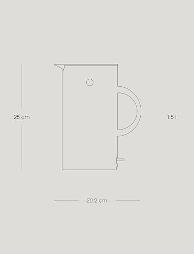 Stelton Wasserkocher EM77 - Elektrischer Kocher, Wasserkessel, Teekanne - Schnell kochend, niedriger Energieverbrauch, entnehmbarer Kalkfilter, Sicherheitsschalter - 1,5 Liter, Weiß, EU-Stecker