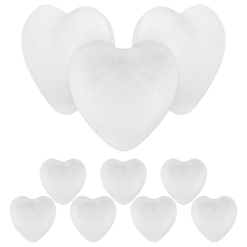 IMIKEYA 10 Pièces Boules En Polystyrène Coeur 10 Cm Pour Bricolage - Décorations De Noël Et Fêtes - Matériau Léger Et Facile à Personnaliser Pour...
