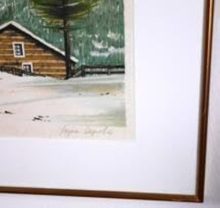 ジャック・デペルト リトグラフ直筆サイン 有 大型 世界的活躍 額装 ジャック・デペルト『雪の山小屋』◇リトグラフ◇直筆サイン有◇大型