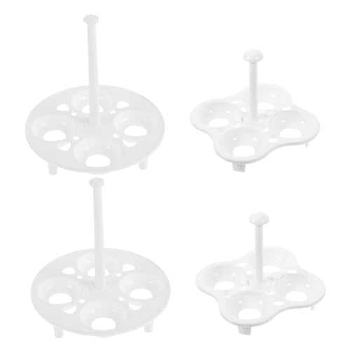 OSALADI 4pcs Egg Steamer Rack: Plastic Trivet For Pressure Cooker Cooks 4 Grid Chicken Eggs Stackable Steaming Holders For Accessories Round And Square