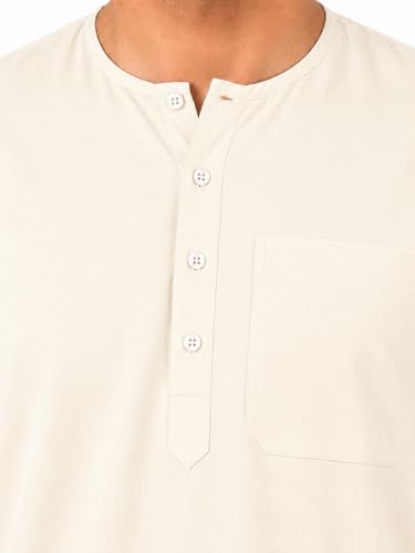 Image of Men's Cotton Halfsleeve Short Kurta for Summer