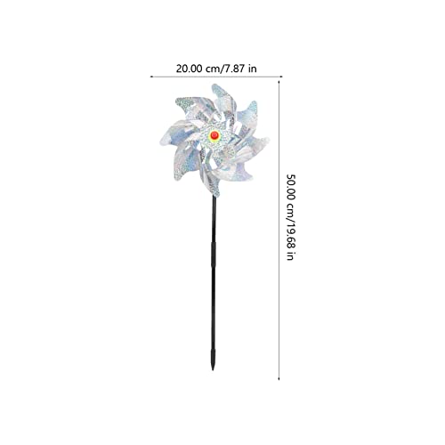 HANABASS 3 Pcs Pinwheels Reflexivos Com Estacas Extra Sparkly Pin Roda Aparelhos de Pássaros Destese