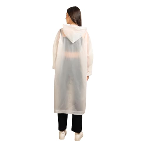 Image of Citizen Eco-Friendly EVA Poncho Raincoat for Men & Women, Lightweight Waterproof Coat with Hood, Adjustable Drawstring, Button Closure Outdoor Rainwear
