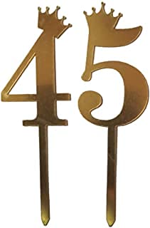 Infispace® Gold Glitter Big Size Shiny Cake Topper for Birthday, Wedding Anniversary Celebration or Theme Parties (45)