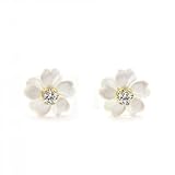 Pendientes bebe o Niña Flor Nacar 5 Petalos Circonita - Estuche Regalo - Certificado de Garantía - Mondepetit