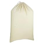 Urban Villa Laundry Bags 1-Pack 28”x36" Extra-Large Cotton Canvas Heavy Duty Washable Durable Travel Laundry Sacks with Drawstring Closure Reusable Hamper Liners for Dirty Clothes Delicates & Lingerie