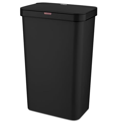 Tower T838005B Rectangular Sensor Bin with Fingerprint Proof Coated Exterior Plastic 50 L Black