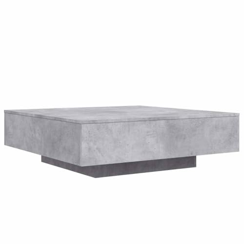 vidaXL Table Basse avec Lumières LED, Table d'Appoint, Bout de Canapé, Meuble de Salon Salle de Séjour, Moderne, Gris Béton Bois d'Ingénierie