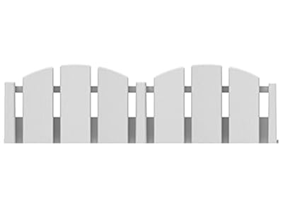 EasyFlex No-Dig Landscape Edging with Anchoring Spikes, 4.5 in. Tall Decorative Adirondack Wood-Look Fence Garden Border, 15 Foot Kit, White (3600WT-15C-6)