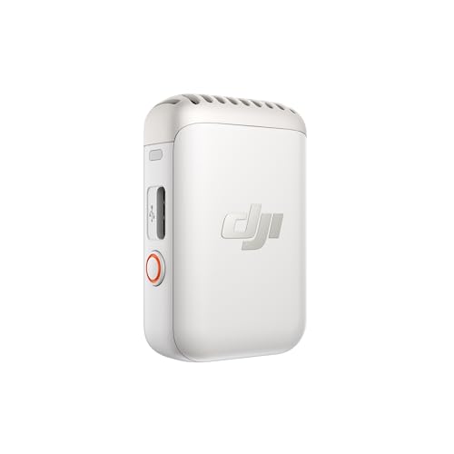 Image of DJI Mic 2 Transmitter (Pearl White), Wireless Microphone with Intelligent Noise Cancelling, 14-Hour Internal Recording, 6-Hour Battery, Magnetic Attachment, Bluetooth Microphone, YouTube, Vlogging