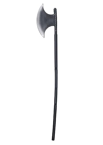Fake Plastic Black Axe Long Handle Spooky Scream Halloween Scary Fancy Dress Party Prop
