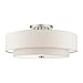Livex Lighting 45849-91 Meridian - 6 Light Semi-Flush Mount in Meridian Style - 30 Inches Wide by 13.5 Inches high, Brushed Nickel Finish with Off-White Fabric Shade