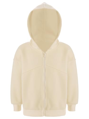 ACSUSS Hoodie Sweatshirt Top for Girls Kids Fall Spring Jacket Casual Zip Up Coat Long Sleeve Soft Outerwear