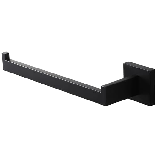 LANC Bathroom Hand Towel Holder Left Side Matte Black Hand Towel Bar 10 Inche Square Towel Ring for Kitchen Cabinet Toilet Door Wall Mount Stainless Steel Towel Racks Hanger,A8806MB-LF by LANC - Used condition - CA$13.29