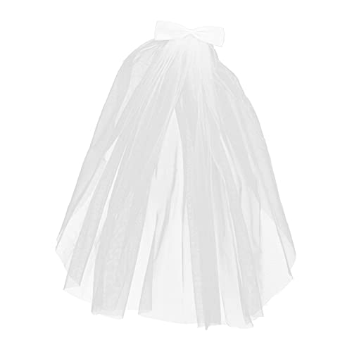 1pc Boy Girl Wedding Veil Bowknot Bridal Hair Accessory for Little Girls for Weddings Cosplay Parties and Theatrical Events