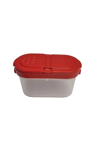 Tupperware Würzling saliera e pepe ideale per auto, ufficio, campeggio e in viaggio – Mini saliera e spezie, colore rosso 120 ml