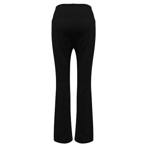 Elogoog Calça feminina flare para ioga, casual, cintura alta, elástica, para ioga, plus size, para v