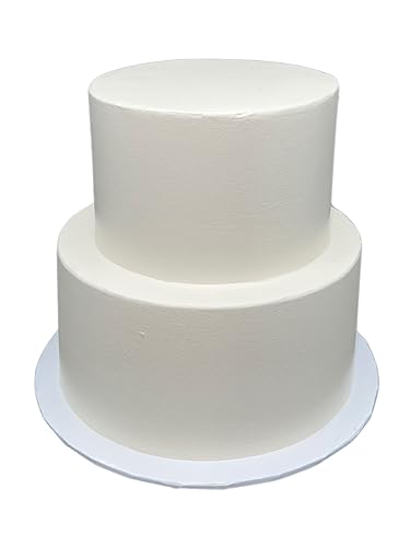 FromJennWithLove 2 Tier Fake Cake 8 Inches Tall, Perfect for Wedding Cake Toppers & Cake Decorations, Ivory Color with 6 & 8 Inch Tiers for Event Planners, Made in the USA