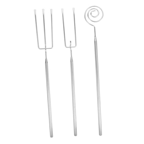 Mikinona 3Pcs Stainless Steel Fondue Fork Set for Cheese and Chocolate Compact Kitchen Tools for Dessert and Appetizers Versatile and Baking Supplies