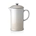 Le Creuset Steinzeug Kaffeebereiter mit Metallpresse, 1 L, Meringue