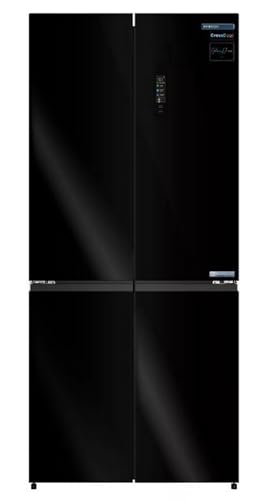 INFINITON Frigorifico Americano AMCB-601CD78NEG, 601 litros, 177 cm de Altura, Ancho Especial de 90 cm, Acabado CRYSTAL BLACK, E, Control de temperatura digital ondoor Quattro-Areas