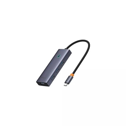 Image of Baseus UltraJoy 5-in-1 USB-C Hub, 4K HDMI, 3x USB 3.0 Ports, 100W Power Delivery, Grey