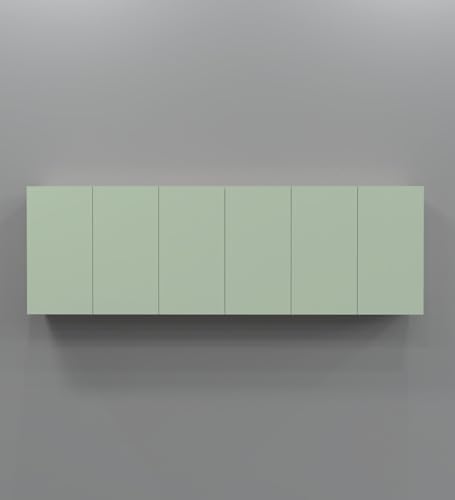 Image of SPECIALITY PANELS 6 Door Wall Cabinet with UV Profile Shutter | Wall Mounted Storage Cabinet for Kitchen Bathroom Living Room | Wooden Wall Cabinet Organizer Pista Green Finish DIY Assembly