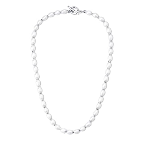 COAI Collier Perle d'Eau Douce Naturelle Fermoir T Homme 50cm