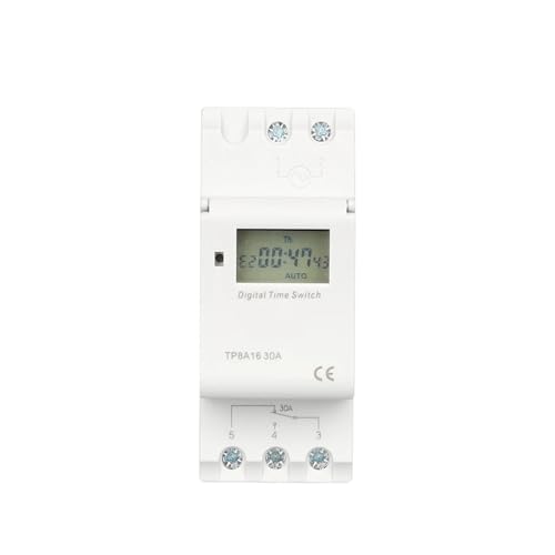 Interrupteur horaire numérique programmable rail DIN relais temporisateur 2 fils AC 220V 16A