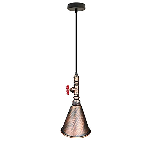 Plafonnier tuyau d'eau E27 suspension luminaire métal noir rétro
