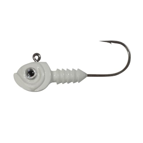 Northland Fishing Tackle Smeltinator Jig Head, Premium Bass Fishing Lure for Swimbaits & Plastics, 3 Pack - 3/8 Oz, White, 2/0 Hook