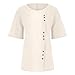 Peasant Blouses for Women Minibee Womens Clothes Loose Fitting Bohemian Tops Gauze Linen Button Down Shirt Gauze Tops Casual Summer Peasant Blouses Linen 3 Beige 3X-Large