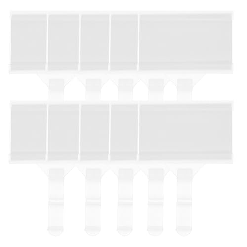 FONDOTIN Portaprecios Colgante para Estanterías de Supermercado 20 Unidades 51X35 MM Plástico Resistente Etiquetas para Estantes de Alambre Portaetiquetas Uso Minorista Congelador y Nevera