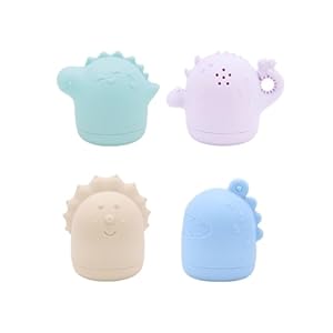 Safe Sensory Bath Toy Set for Baby Toddlers Dragon Family Set BPA Free Food Grade Silicone Tub Toys Perfect as a Bath or Shower Toys for Bathtub Pool Water Play Fun(4pack)