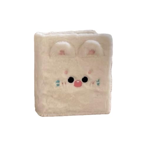 DIYANQUAN シール帳 A6 おしゃれ コレクション プレゼント スクラップブック ステッカーブック シール収納 1格内ページ10枚 可愛い 女の子向け ふわふわ動物デザイン 文房具 学生 子供 6穴 バインダー (猫)