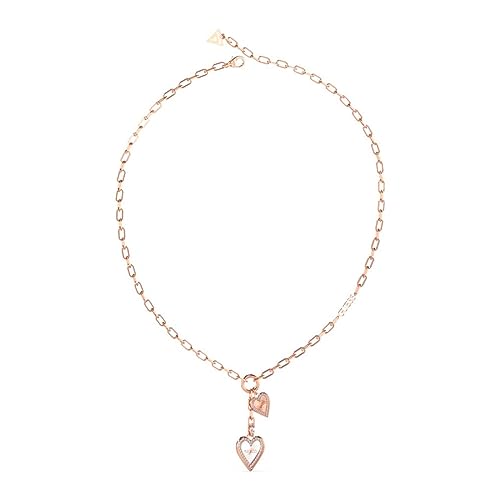 Image of GUESS Love Me Tender Gold-Plated Stainless Steel Necklace For Women | Hypoallergenic & Layer-Friendly | Gifting Ready
