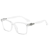 Classic Non Prescription Clear Lens Black Glasses for Men Women Thick Square Frame Eyeglasses (transparent)