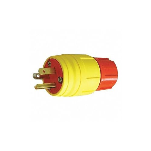 Plug,Industrial,5-15P,15A,125VAC,Yellow